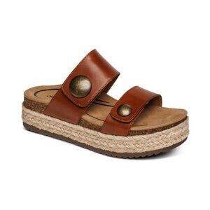 Aetrex | Sofie Platform Sandal - Cognac